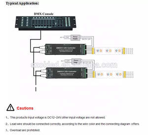 DC12-24V 4 * 4A 4ch dijital tüp DMX 512 led dekoder led denetleyici - Product Image 6