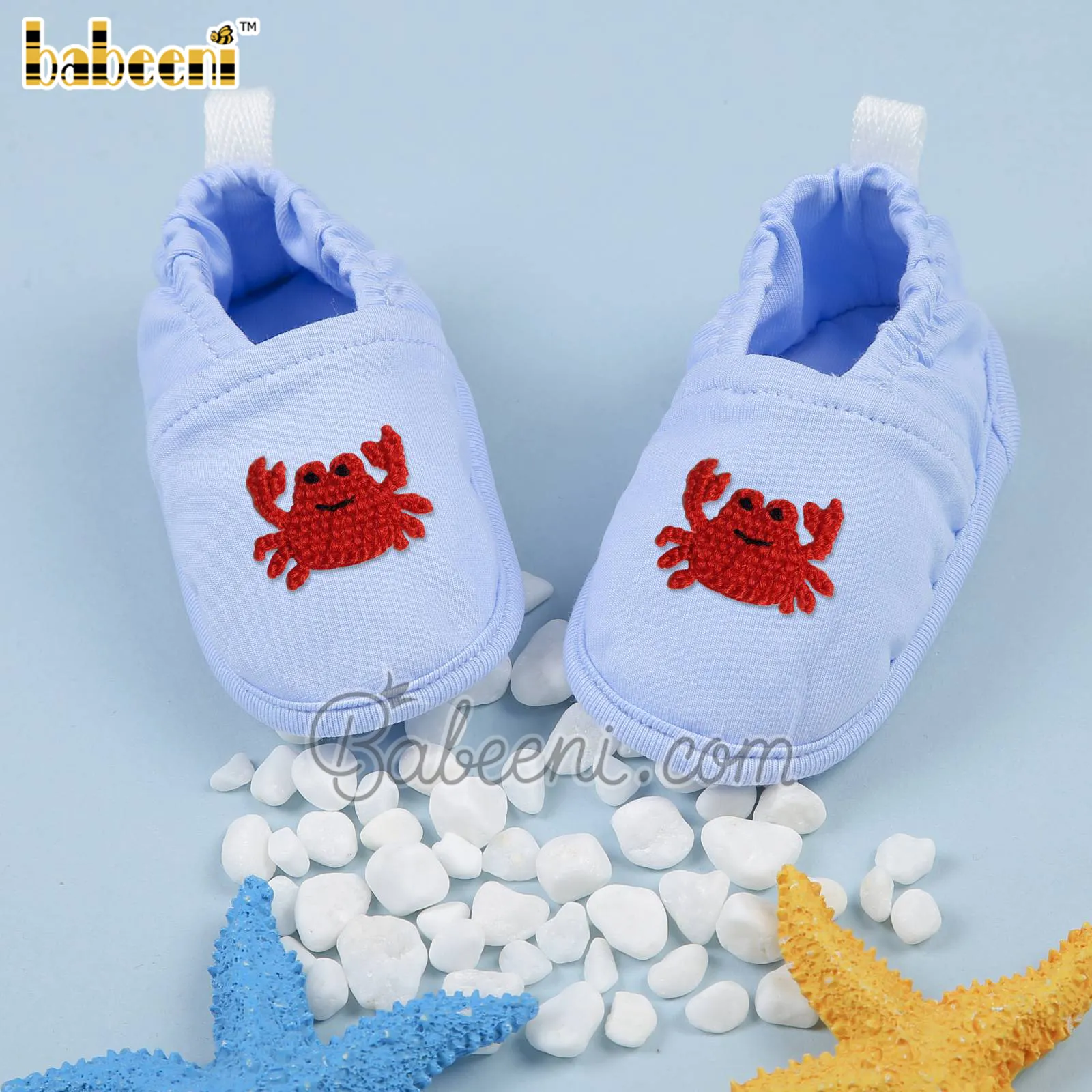 Caranguejo crochê sapatos de bebê-bs01