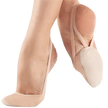 Chaussures de gymnastique rythmique, chaussures de danse de Ballet, pantoufles de gymnastique rythmique en cuir beige et noir