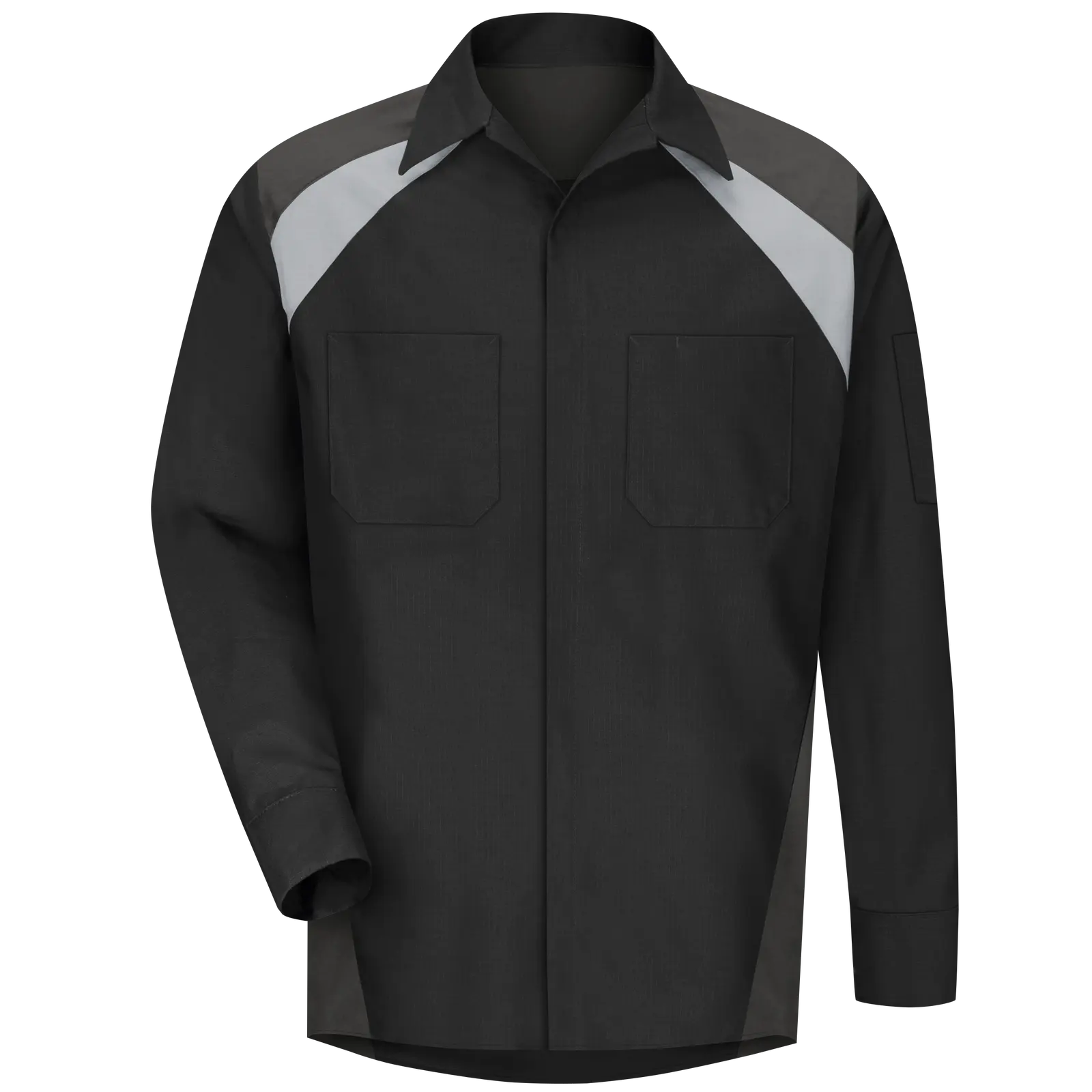 Camicia da uomo a maniche lunghe tricolore camicia da negozio uniforme camicia da lavoro meccanica bicolore personalizzata con nome personalizzato