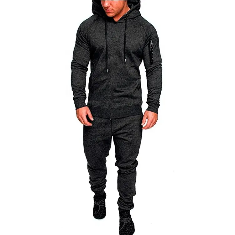 Luxury fashion slim fit tracksuits melange zipper sweat suit jogging suits gym training sportswear apparel 2piece tracksuit set