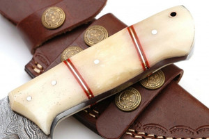 2023ทำด้วยมือเหล็กดามัสกัสใบมีดล่าสัตว์ที่จับกระดูกอูฐสำหรับตั้งแคมป์ ZR771ดาบ - Product Image 3