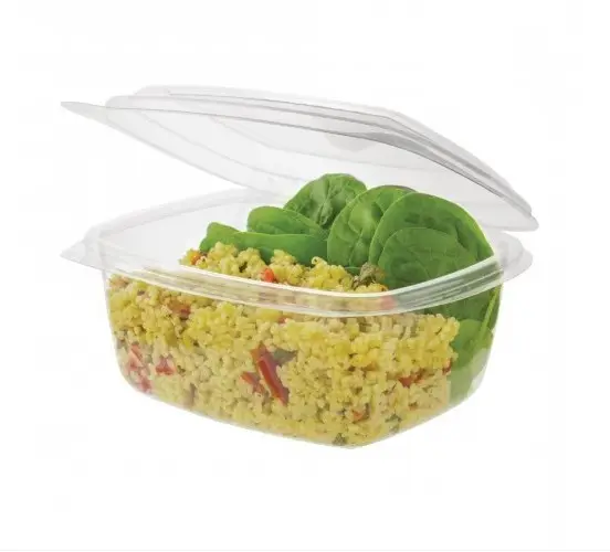 Clear Hinged Lid Plastic Deli Container PET Single Plastic Clamshell Supplier