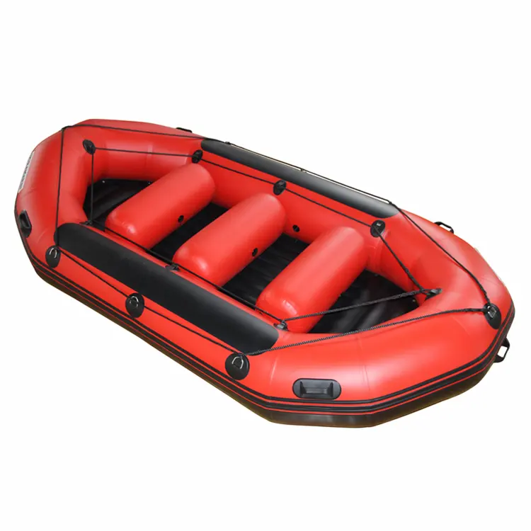 380 cm Inflatable राफ्टिंग मछली पकड़ने की नौकाओं के लिए सूट 2 व्यक्तियों के लिए लाल रंग inflatable राफ्टिंग नाव राफ्टिंग के लिए नदी