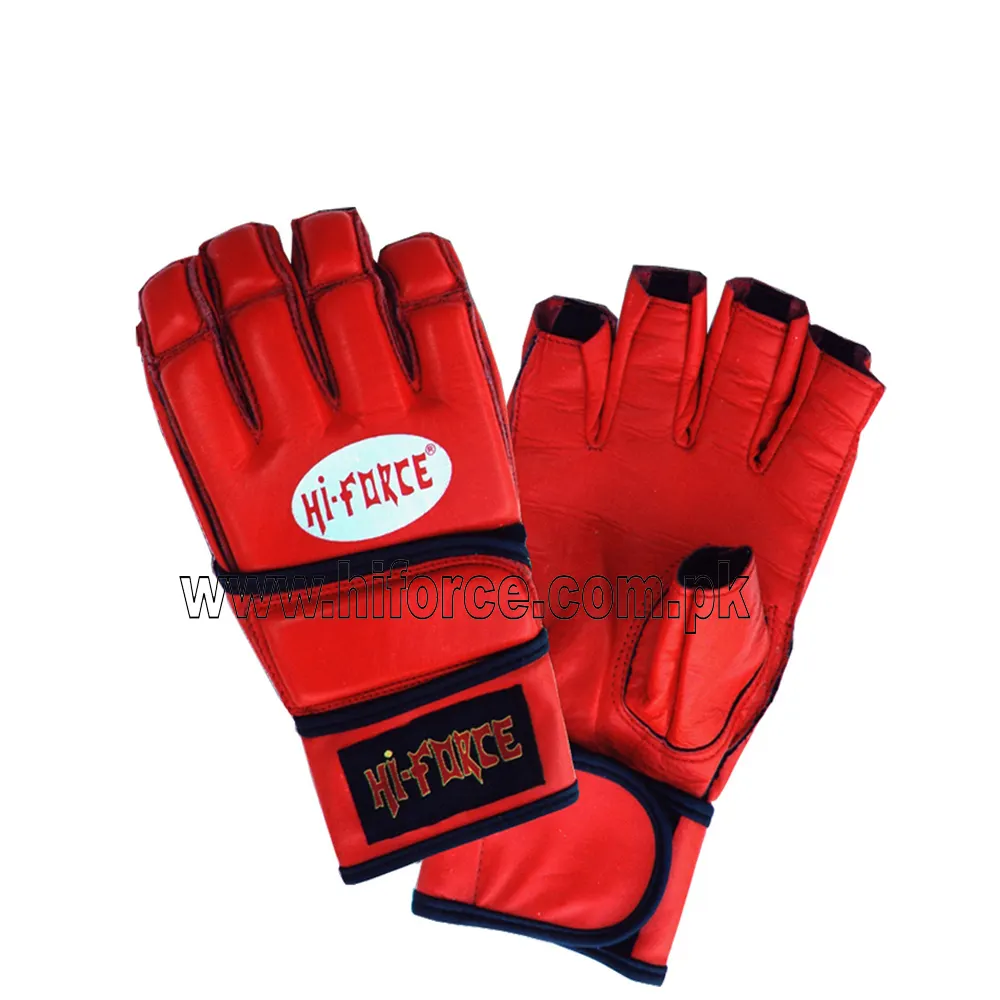 Custom Logo MMA Training PU Leather Breathable Half Finger Gloves Mma Sparring Punching Gloves
