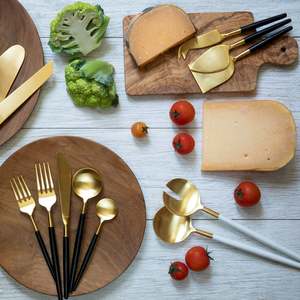Elegant Black Gold Cheese Knife Set Stylish Stainless Slicer and <strong>Cutter</strong> Perfect for Home Hotel and Restaurant Use - Product Image 2