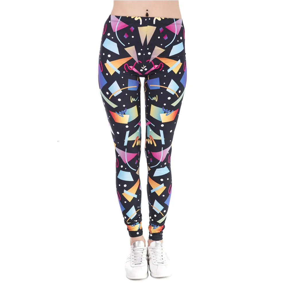 Delle Donne di modo Legins Retro Figura Geometrica Stampa Legging A Vita Alta Cozy Donna Leggings