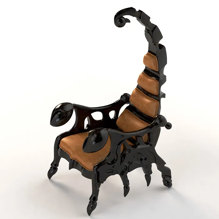 Holzharz Leder Tier Skorpion Hippo Rhino Walross Wal schwanz geformt moderne antike Wohnzimmer Terrasse Stuhl und Sofa