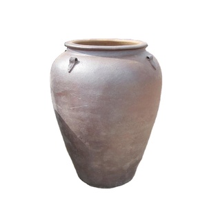 Urn Rustic with 4 Handled Black <strong>Clay</strong> <strong>Pot</strong> Ceramic Pottery Rustic Planters for Decoration or Planting Tree or <strong>Making</strong> Fountains - Product Image 1