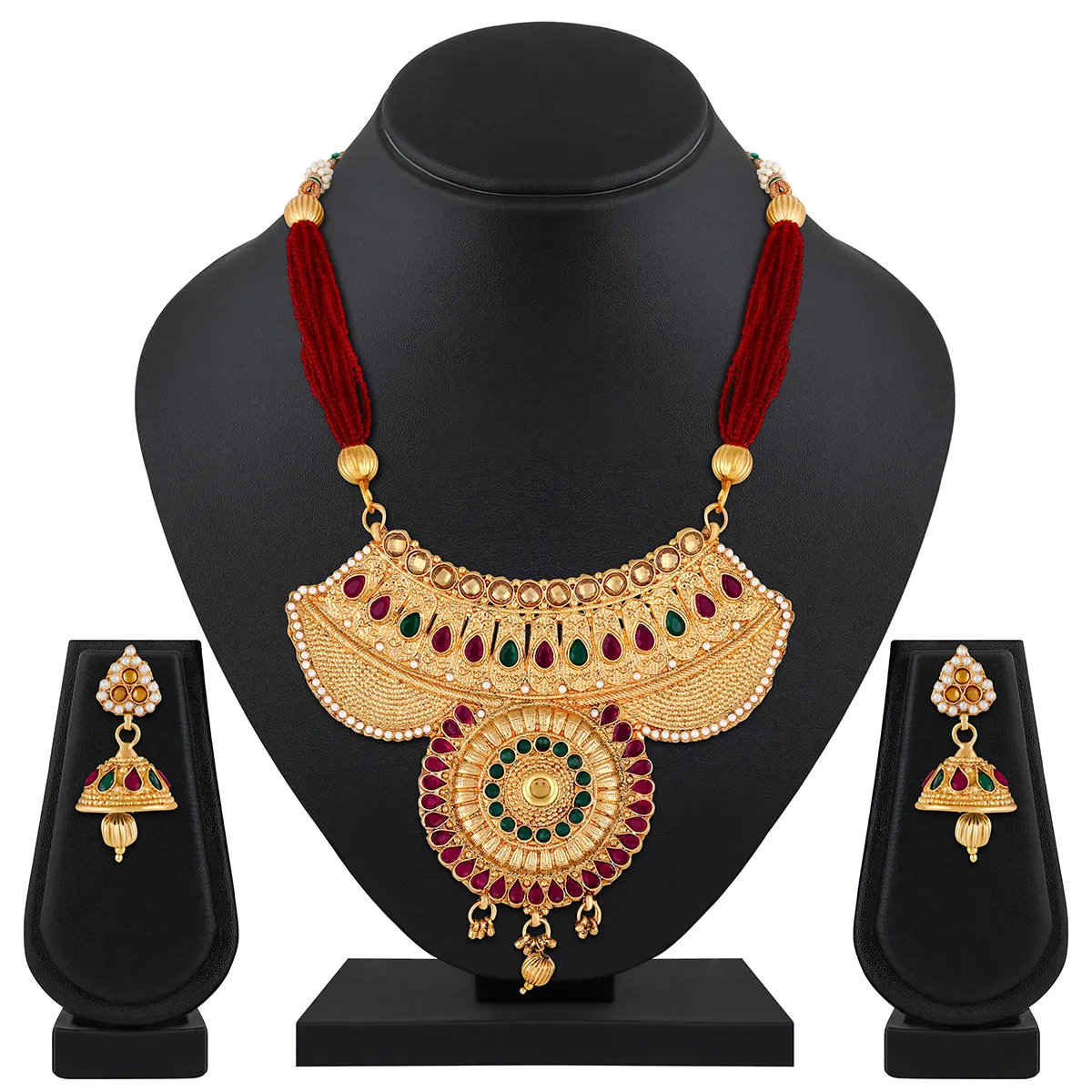 New Fashionable Indian women Wear Beaded Jewelry Necklace Set