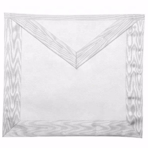 フリーメーソンレガリアホワイトマスターメイソンエプロン刺Embroideryコンパス & Gラムスキンフリーメーソンブルーロッジエプロン