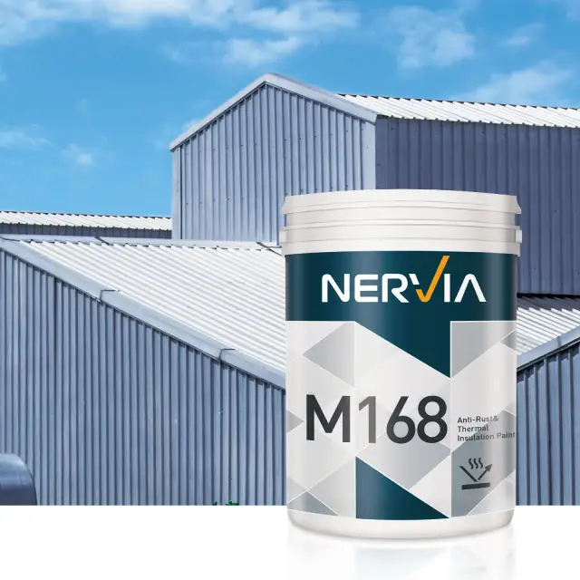 Nervia Acrylic high quality reflective solar waterproofing coating M168 for Metal and concrete roof, balcony, external wall