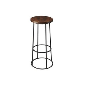 Lot de 2 tabourets en fer et bois avec tabouret de grande taille rond de qualité supérieure du fabricant en Inde
