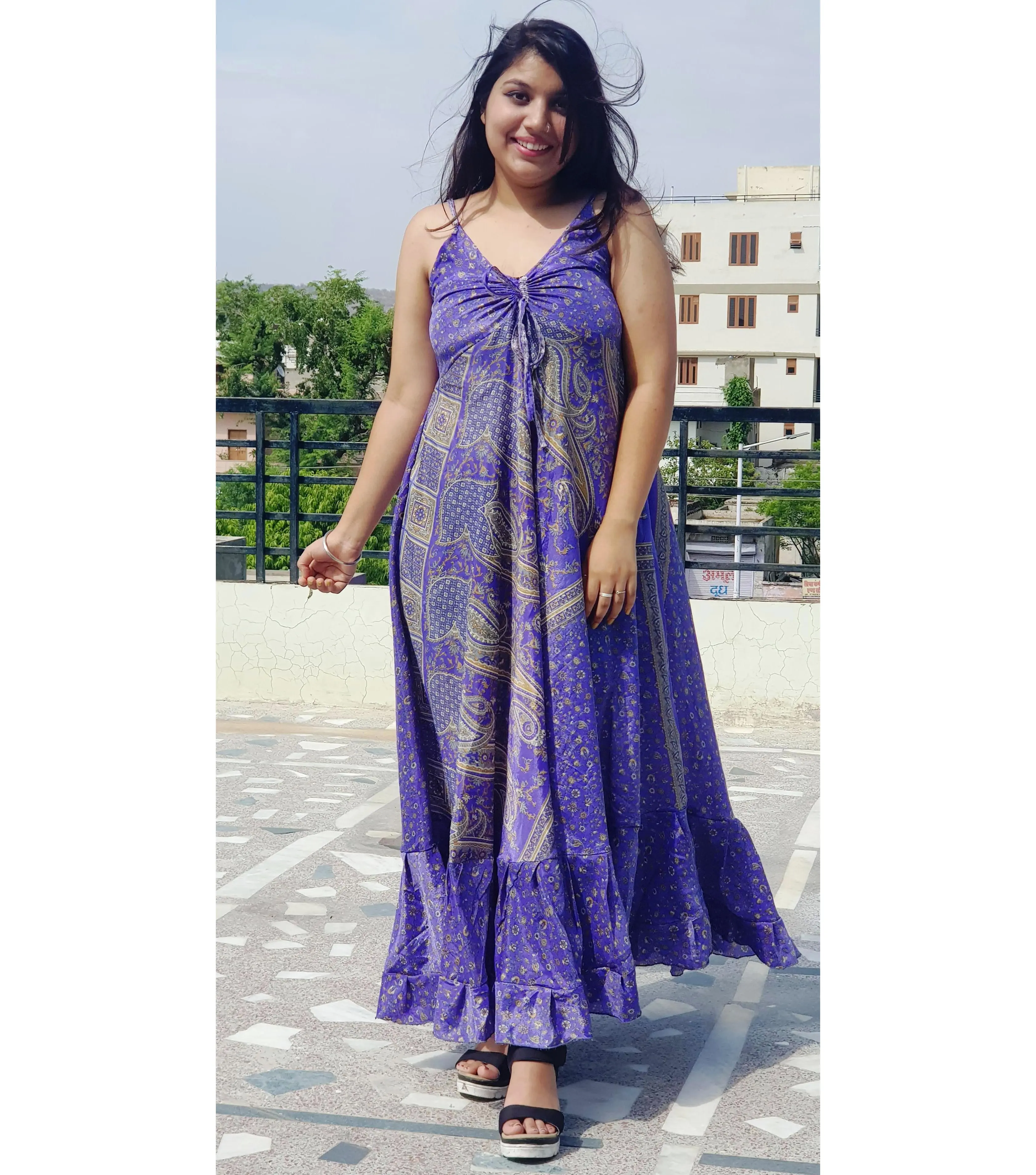 Assorted Prints Available In Women's Wear Italy Famous Sari Silk dress