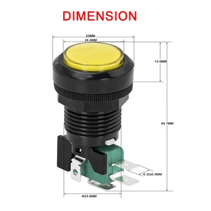 24MM Panel Montage Arcade Push Button Farben 12V LED Light Lampe beleuchtet runde Form Game Player Arcade Push Button Schalter - Product Image 2