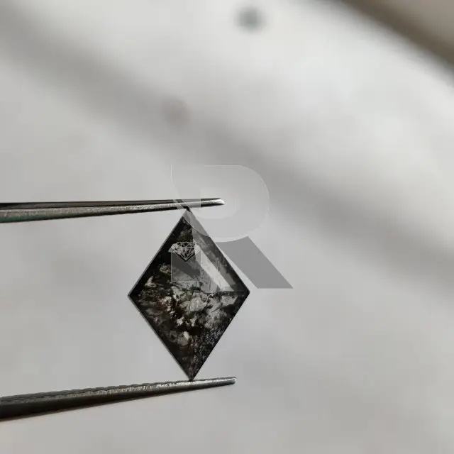 Diamante de sal rústico em forma de pipa 2 Ct tamanho quadrado joia corte diamante RRP solto preto 2 quilates 5 quilates GIA & IGI se o cliente precisar