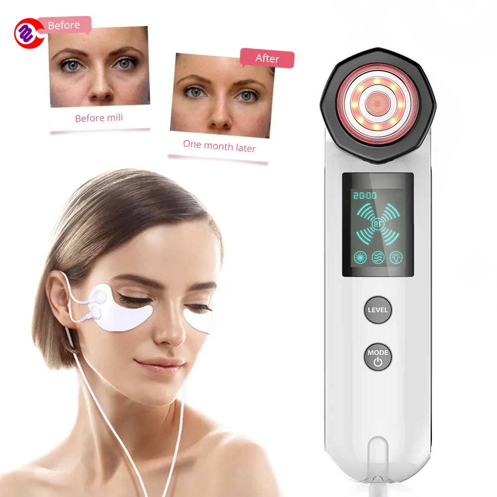 Rádio freqüência lifting facial RF Lifting Facial Rejuvenescimento Da Pele Fóton LED Soft Eye Patch LED Anti Rugas Máquina Da Beleza