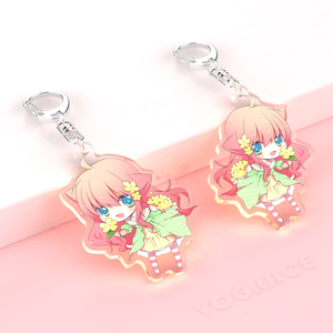 Vograceパーソナライズされたカスタムプリントレーザーカットオリジナルタイニースパークルスターホログラムフィルムプラスチックアクリルチャームキーホルダーキーホルダー