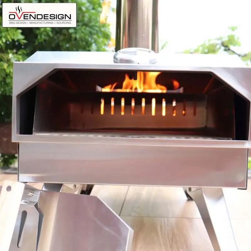 Professional Lightweight Stainless Steel Outdoor Wood Fired Pizza Oven Wood Cook Stove With Oven For Outside