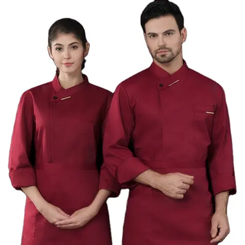 Jaket Dapur Wanita, Baju Seragam Koki Eksekutif Lengan Panjang Seragam Kerja Dapur Hotel Pelayan Restoran