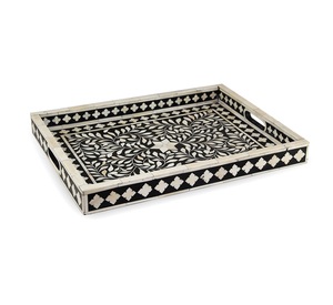 Kemik kakma yuvalama tepsileri Set küçük ve büyük boy dekoratif kaliteli kahvaltı öğle yemeği yemeği ekran hizmet tepsi hindistan'dan - Product Image 5