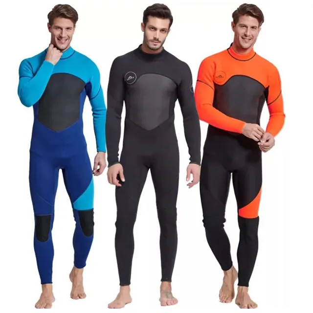 Conjunto de neoprene molhado para homens, traje de neoprene flexível, mergulho
