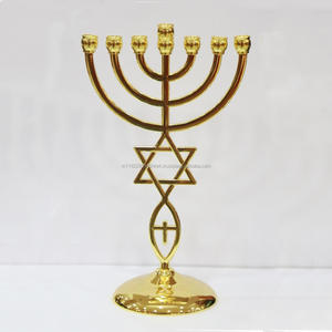 ชาวยิว Menorah ยืนเทียนยูดายอุปกรณ์สวดมนต์ทางศาสนาสำหรับคริสตจักรผู้ถือเชิงเทียนโลหะสำหรับชาวยิวตกแต่งบ้าน - Product Image 2