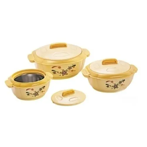 Edelstahl Isolierte Hot Pot Food Warmer Hot Pot Auflauf Kunststoff Hot Pot bewundern 3 Set