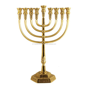 ชาวยิว Menorah ยืนเทียนยูดายอุปกรณ์สวดมนต์ทางศาสนาสำหรับคริสตจักรผู้ถือเชิงเทียนโลหะสำหรับชาวยิวตกแต่งบ้าน - Product Image 1