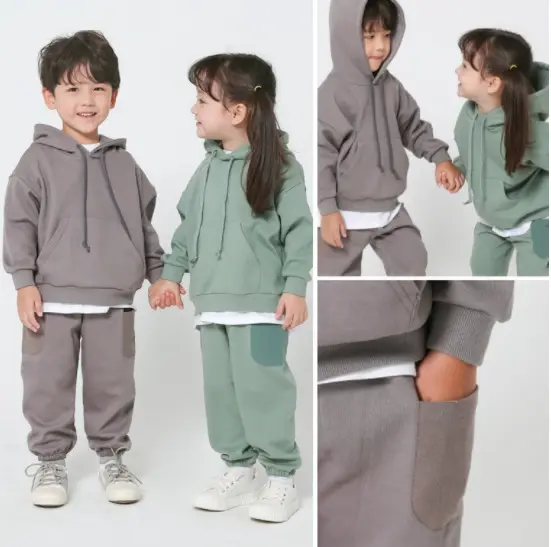 Set di vestiti per bambini in stile coreano all'ingrosso set di allenamento per ragazzi in cotone 100% di alta qualità made in Korea