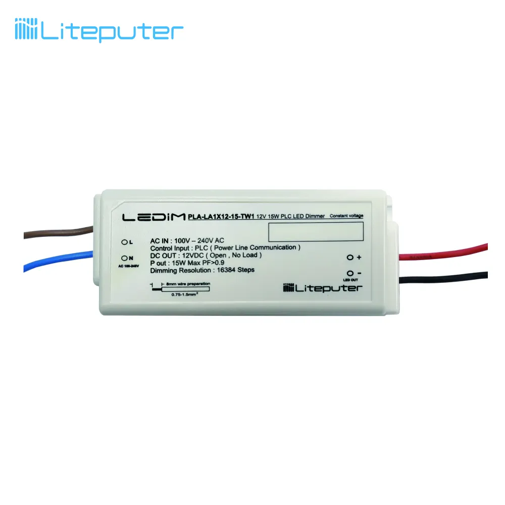 1 channel dimmable constant voltage led driver 15w