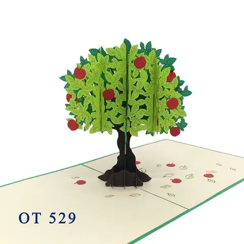 Apple Tree 3D Pop Up открытка оптом бумажный поздравительный подарок ручной работы Вьетнам популярный продукт подарки и поделки лучшие товары