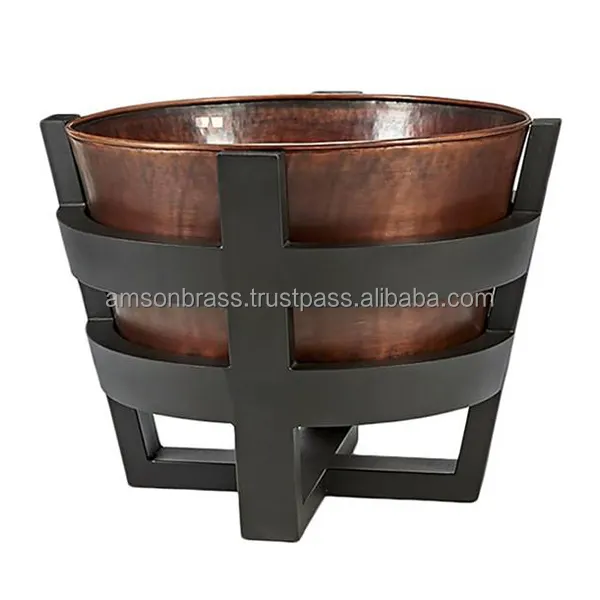 Nuevo diseño Fire Pit Copper Bowl Simple Fire Pit para acampar al aire libre Camping Fire Pit Garden Cooking Grid