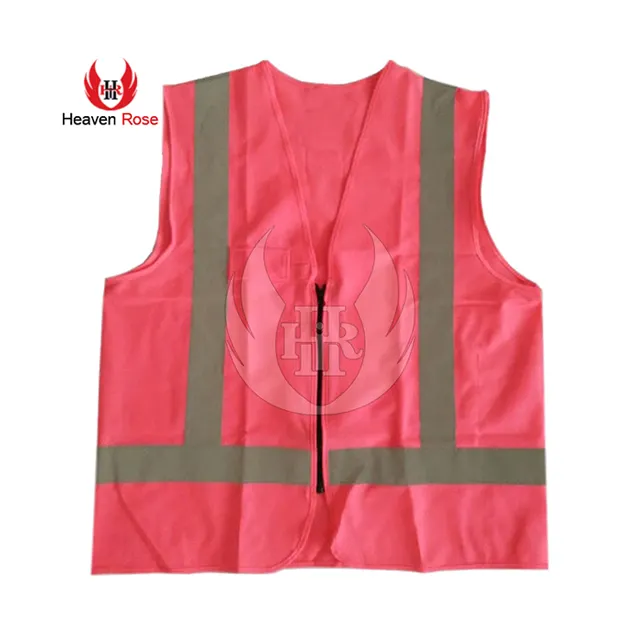 Custom made New Design High Quality Women Safety Vest Pink Reflective Vest cheap Hi-Vis safety reflective vest