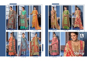 Pure <strong>Zam</strong> Digital Style Print with Fancy Embroidery and Swarovski Diamond Work Kurta with Chiffon Dupatta with Bottom Latest Sla