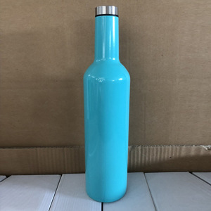 新款新奇礼品保温瓶隔热真空不锈钢25盎司750毫升双壁红酒瓶，带防溢盖