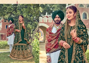 New Designer Stylish Daily Wear Embroidery and Khatli Worked Punjabi Style Lahenga Type Salwar Palazzo Suits - Product Image 3
