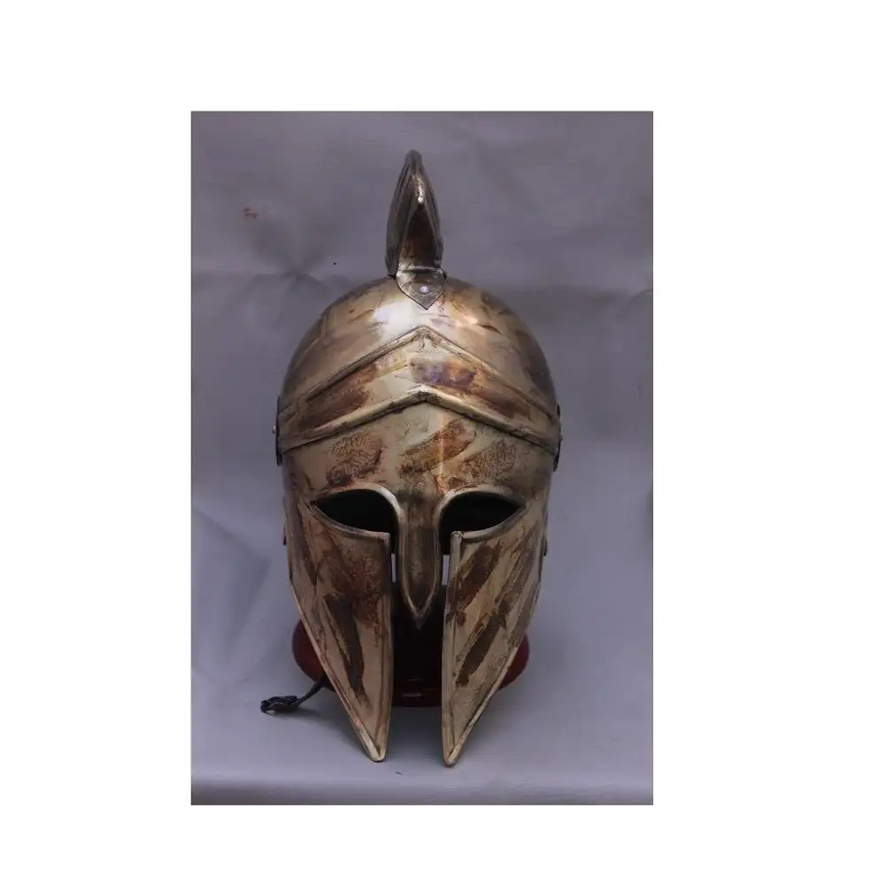 Casco de Corinthian antiguo, MEDIEVAL, griego, SPARTAN, con borde afilado en la cabeza