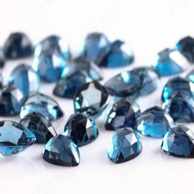 Pedras preciosas soltas para fazer jóias loja on-line, pedra de topaz azul natural de londres, com corte de pear, atacado