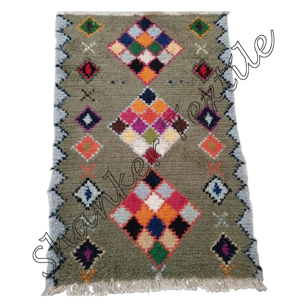 4x6 nouveau tapis bohème tapis abstrait tapis antidérapant Boho tapis tapis de sol marocain 4x6 prix raisonnable laine marocaine