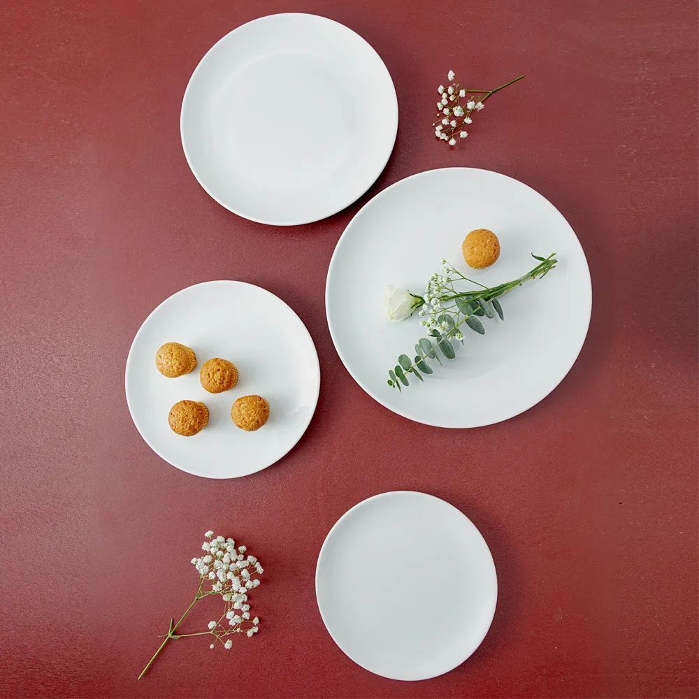 OEM White Round Camber Porcelain Hot Trend Wholesale for Simply decorated tableware restaurant