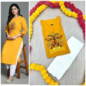 Yeni moda son geleneksel hint seksi pamuk nakış Kurti Chikankari Palazzo bayanlar Kurta setleri toptan <span class=keywords><strong>Surat</strong></span> hindistan