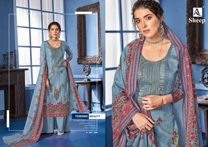 Pure <strong>Zam</strong> Digital Style Print with Fancy Embroidery and Swarovski Diamond Work Kurta with Chiffon Dupatta with Bottom Latest Sla