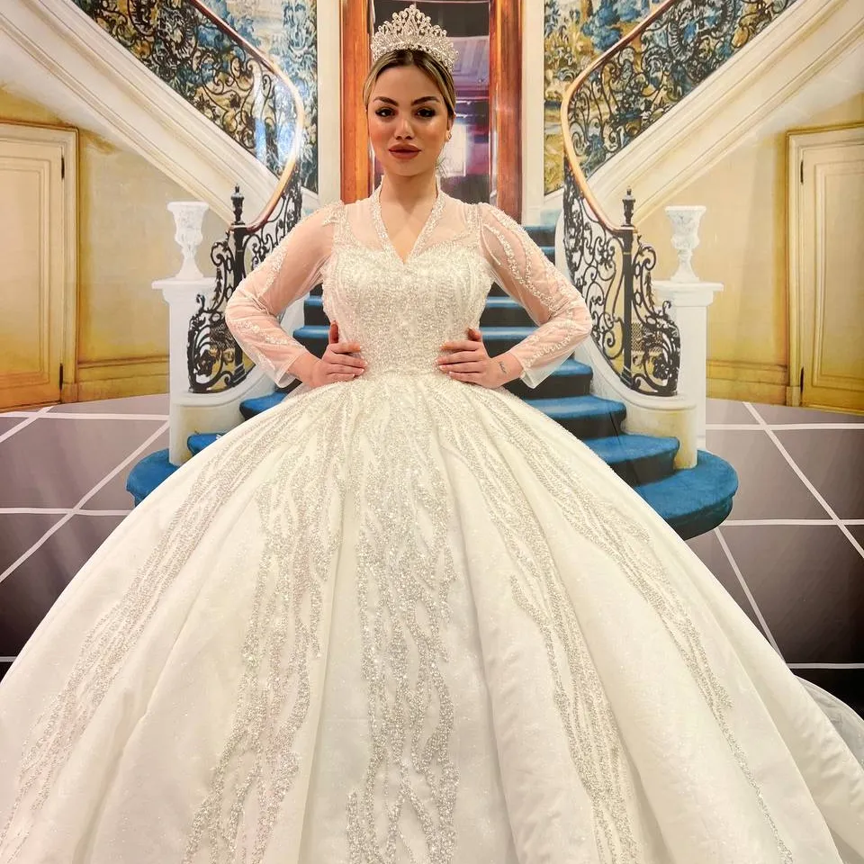 Gaun Pengantin Wanita Turki Gaun Pesta Pengantin Gaun Malam Panjang Elegan Sifon Kain Tule Satin Mewah Kualitas Tinggi