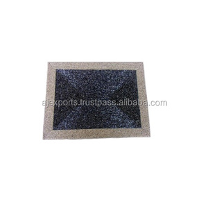 HOT <strong>SELLING</strong> GOLDEN and BLACK TRADITIONAL BEADED <strong>TABLE</strong> PLACE <strong>MAT</strong> in SQUARE SHAPE PURE <strong>HANDMADE</strong> TEA COFFEE WINE ETC BEADED - Product Image 2
