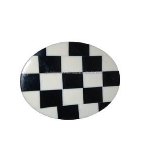 国际象棋设计树脂圆形杯垫 - Product Image 1