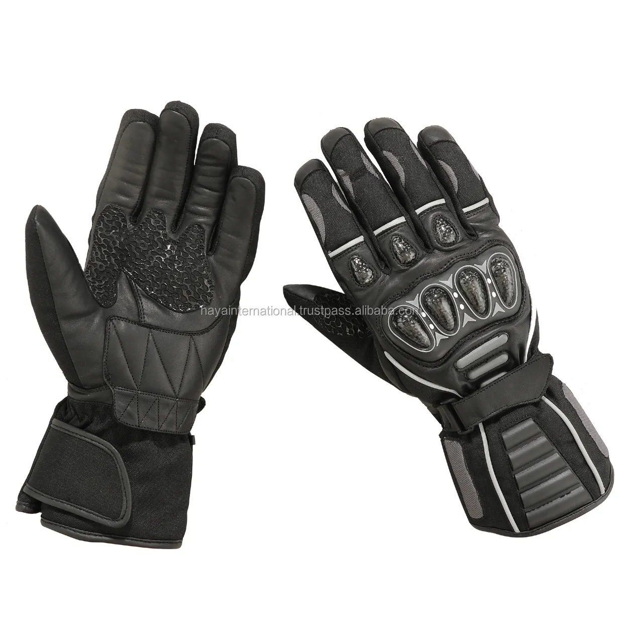 Winter Waterproof Padded Thermal With Protection Outdoor Leather With Palm Reinforcement Motorcycle Gloves