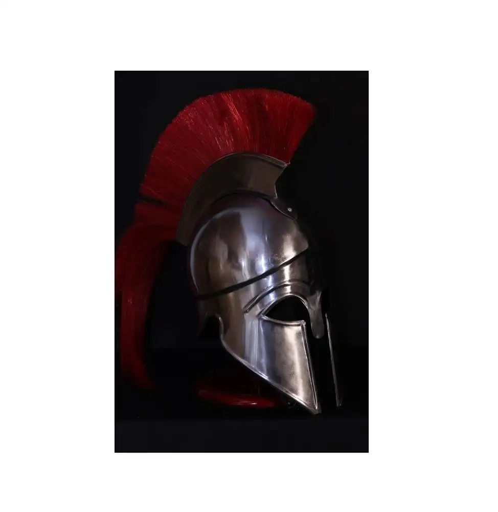 300 SPARTAN HELMET MEDIEVAL HELMET WITH RED FUR在庫あり卸売価格