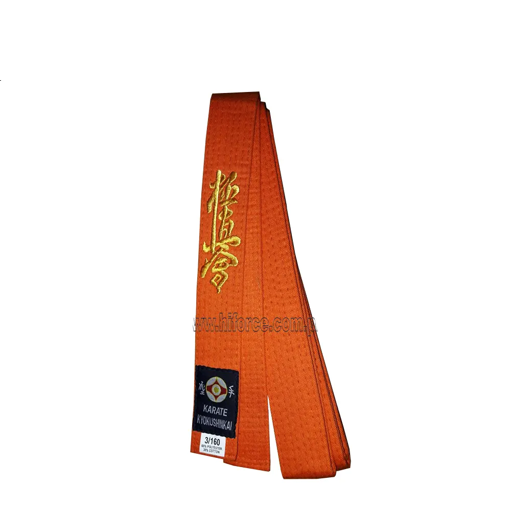 Kyokushin-cinturones de kárate con logotipo personalizado, cintos bordados de artes marciales japonesas