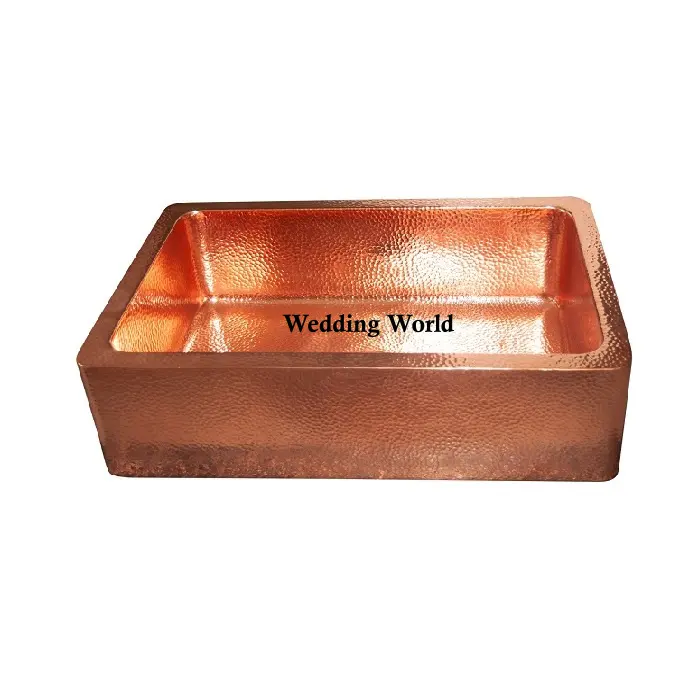 Fregadero de cobre de lujo de calidad superior hecho a mano de diseño al por mayor lavabo clásico elegante al por mayor fregadero de cocina de cobre